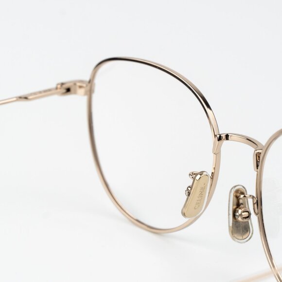 Celine Women Eyeglasses Metal Shiny Rose Gold Demo Round CL50095U 028 BRAND NEW - Picture 7 of 10